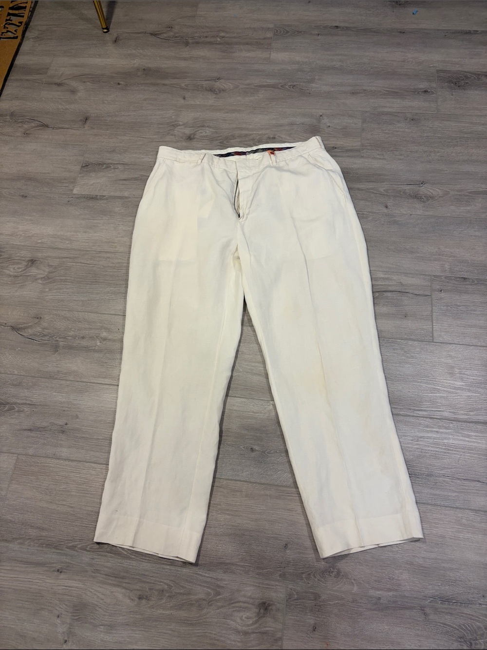 Linen/silk Polo by Ralph Lauren Cream Chinos - Lightweight Casual Trousers